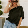 Out in NYC One Shoulder Top in Black Image - 1