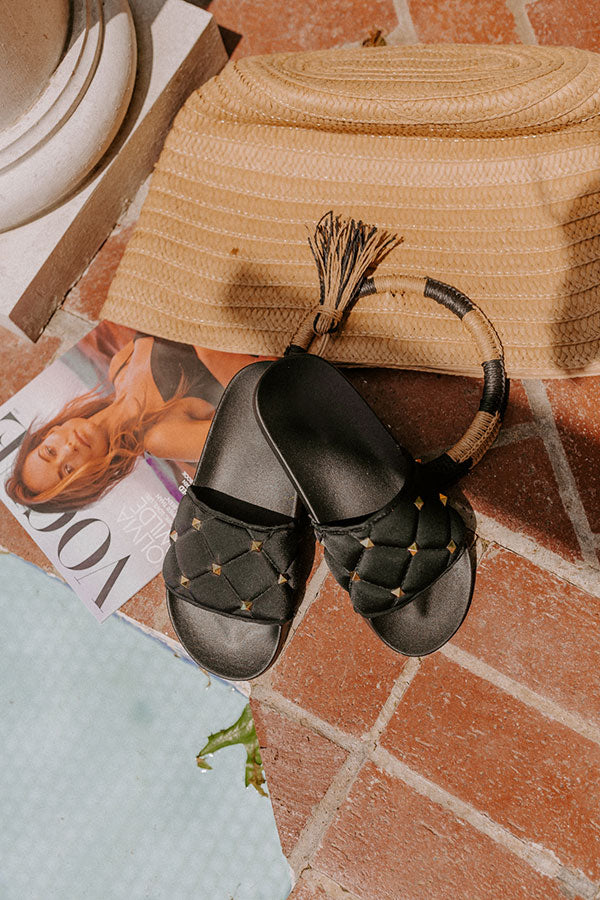 The Stetson Studded Sandal In Black Image - 3