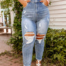 Risen The Clark High Waist Distressed Jean Curves Image - 1