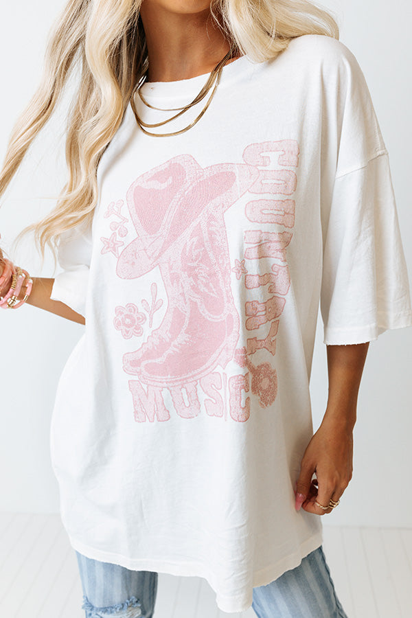 Country Music Vintage Graphic Oversized Tee • Impressions Online