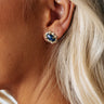 Kendra Scott Piper Gold Stud Earrings in Blue Lapis Image - 1
