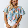 Getting Cuter Shift Top In Sky Blue Curves Image - 1