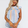 Book The Trip Stripe Shift Top In Blue Image - 1