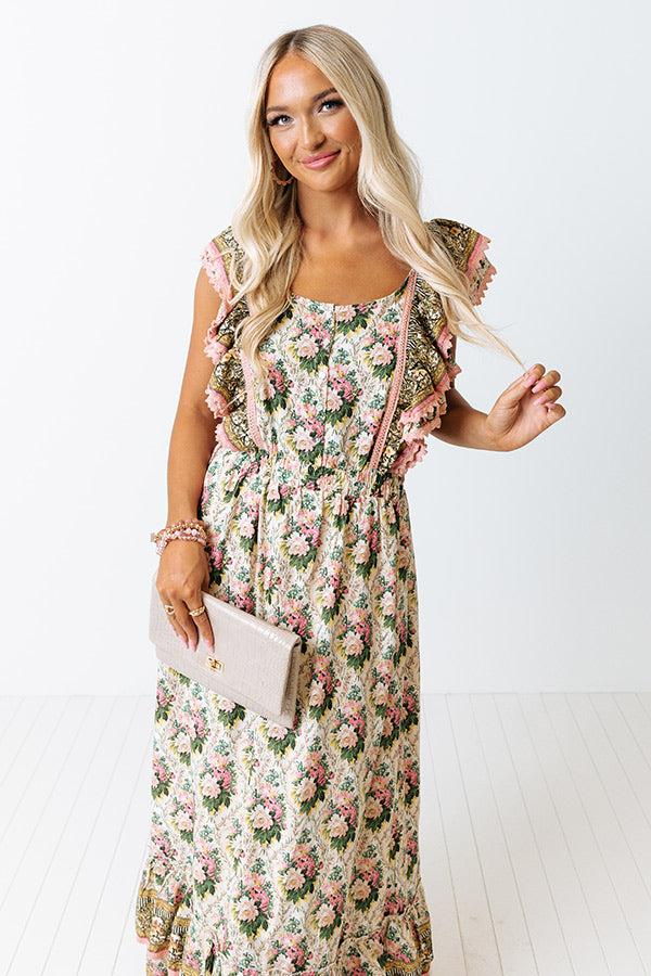 Toasting In Tuscany Floral Maxi Image - 5