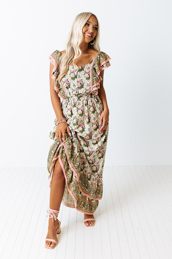 Toasting In Tuscany Floral Maxi Image - 3