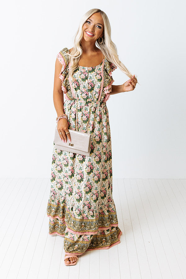 Toasting In Tuscany Floral Maxi Image - 1
