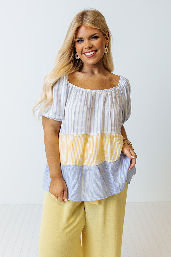 Sweet By The Sea Stripe Shift Top Curves