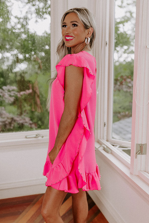 Chatting Over Cocktails Shift Dress In Hot Pink Image - 4