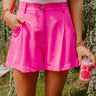 City So Chic High Waist Shorts In Hot Pink Image - 1