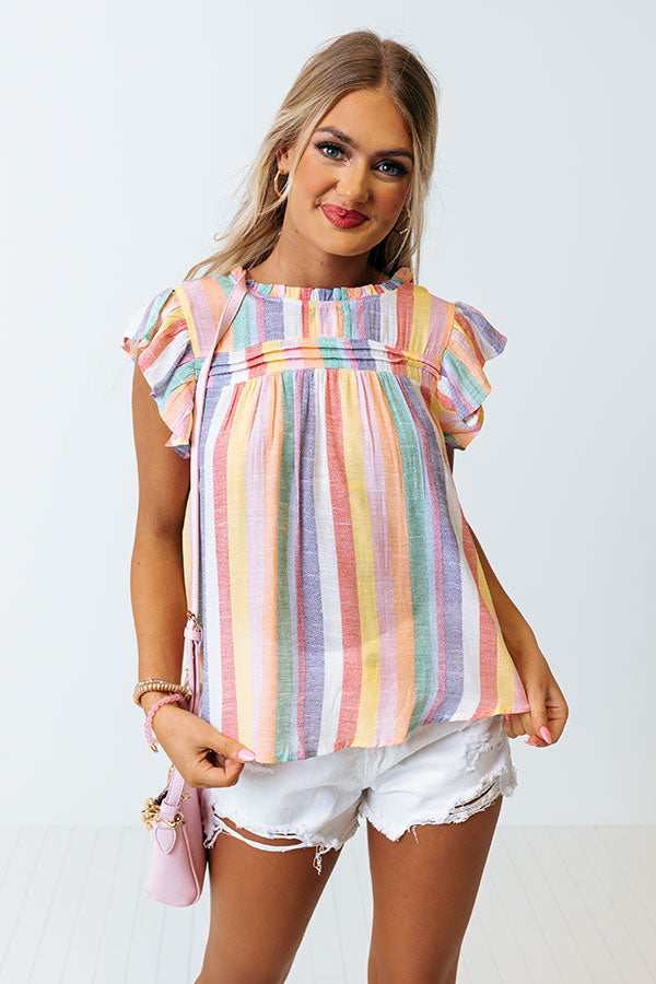 Book The Trip Stripe Shift Top In Pink Image - 1