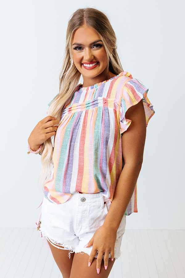 Book The Trip Stripe Shift Top In Pink Image - 3