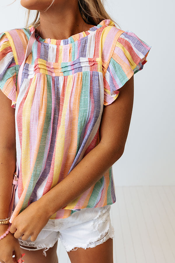 Book The Trip Stripe Shift Top In Pink Image - 4