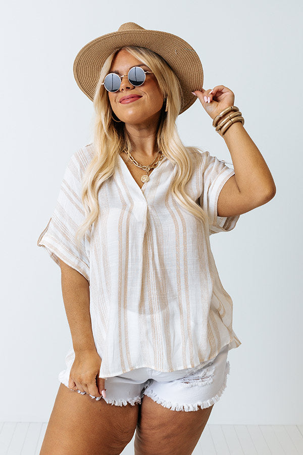 Lake Como Shift Top In Beige Curves Image - 1