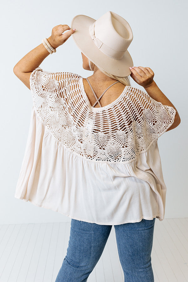 Getting Sun Crochet Shift Top In Cream Image - 5
