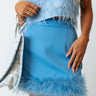 Find The Spotlight Feather Skirt In Sky Blue Image - 1