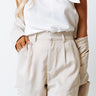 Winning Awards High Waist Shorts In Beige Image - 1