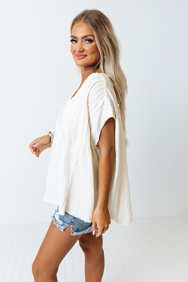 Getting Comfortable Shift Top In Cream Image - 4