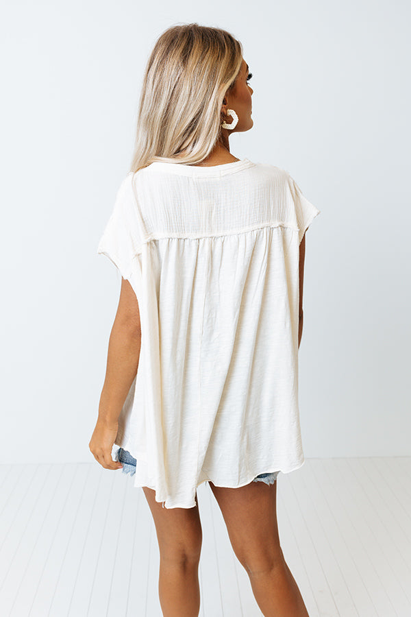 Getting Comfortable Shift Top In Cream Image - 5