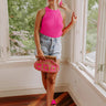 Face The Tide Knit Tank In Hot Pink Image - 1