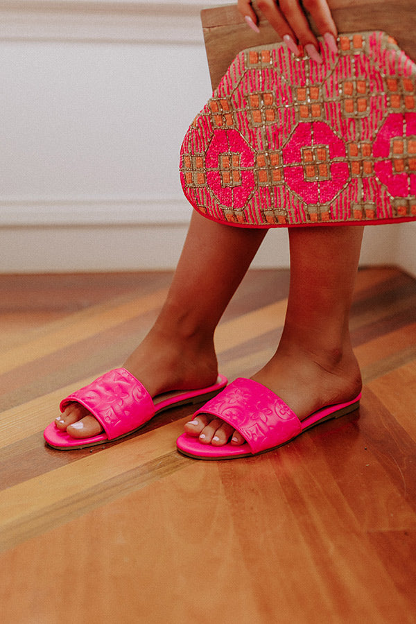 The Becks Faux Leather Sandal In Hot Pink Image - 3