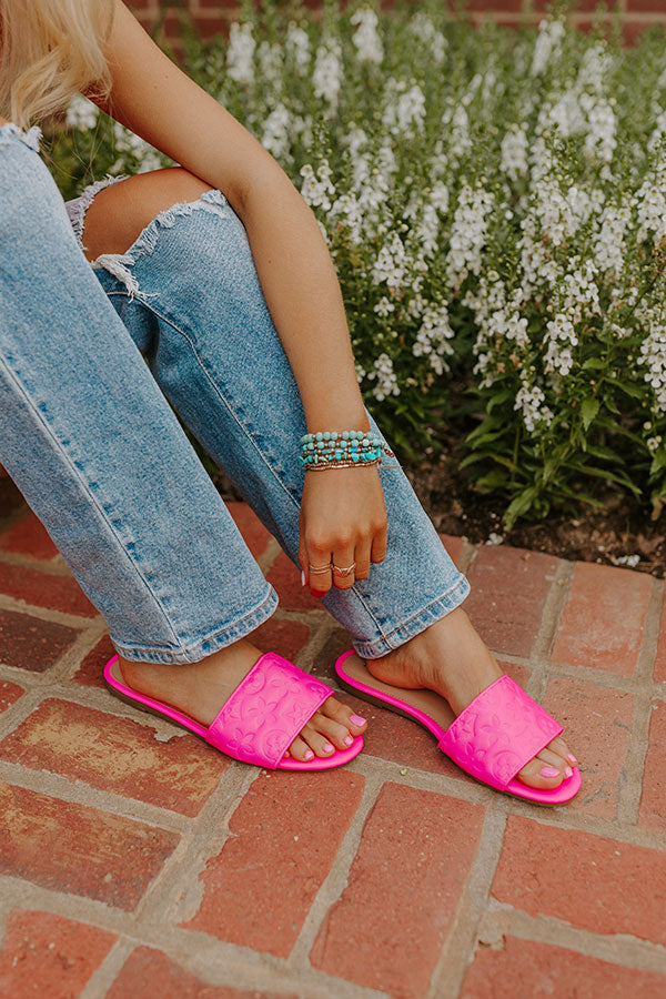 The Becks Faux Leather Sandal In Hot Pink Image - 1
