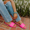 The Becks Faux Leather Sandal In Hot Pink Image - 1