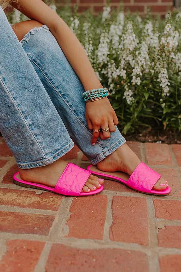 The Becks Faux Leather Sandal In Hot Pink Image - 4