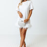 Do It With Pizazz Feather T-Shirt Dress In White Image - 1