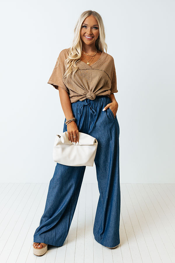 The Vara High Waist Chambray Pants Image - 1