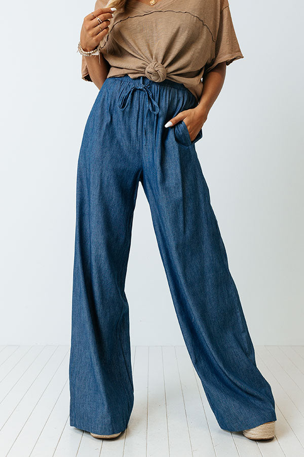 The Vara High Waist Chambray Pants Image - 2
