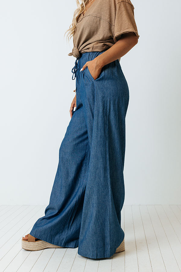 The Vara High Waist Chambray Pants Image - 3