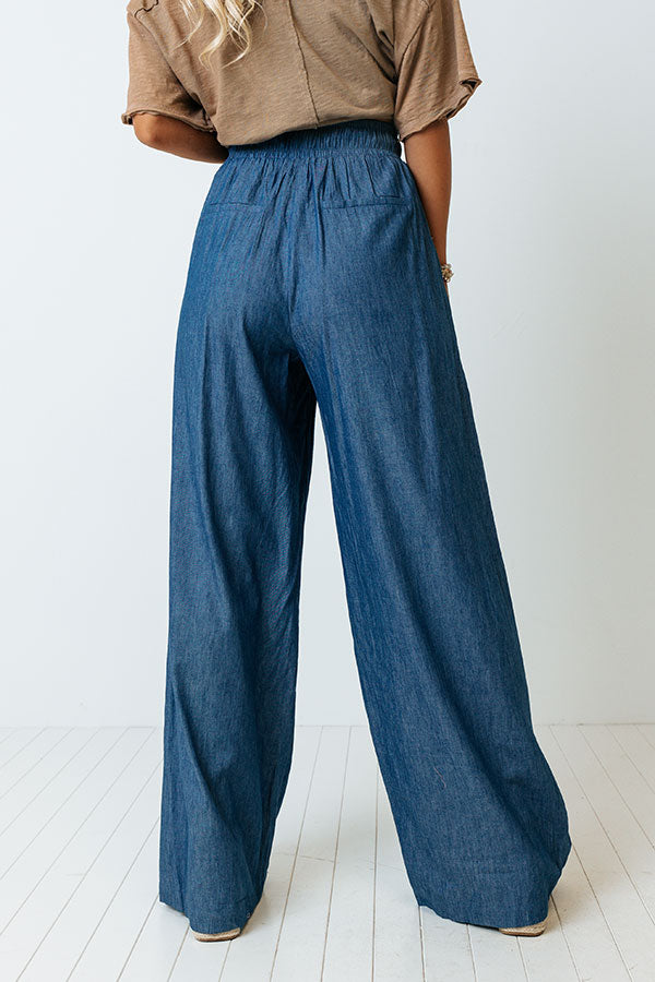 The Vara High Waist Chambray Pants Image - 4