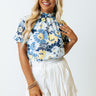 Follow Your Happiness Floral Shift Top In Sky Blue Image - 1