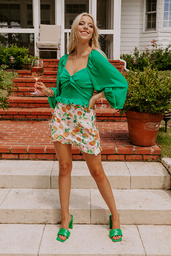 Showered In Love Crop Top In Green Image - 3