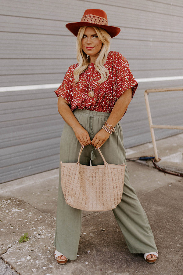 The Compass High Waist Pants In Olive Curves Image - 1