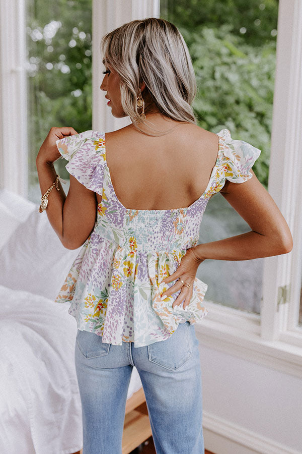 Positano Twirls Floral Babydoll Top Image - 5