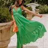 Kiss Me In the Meadow Maxi In Kelly Green Image - 1