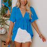 All Of A Sudden Babydoll Top In Ocean Blue Image - 1