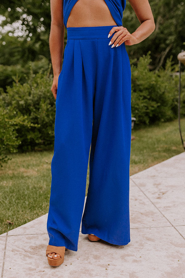 Buy Blue Palazzo Trousers/ High Waisted Palazzo/ Wide Anniversaries Pants/ Royal  Blue Dress Pants/ Fashionable Trousers Online in India - Etsy