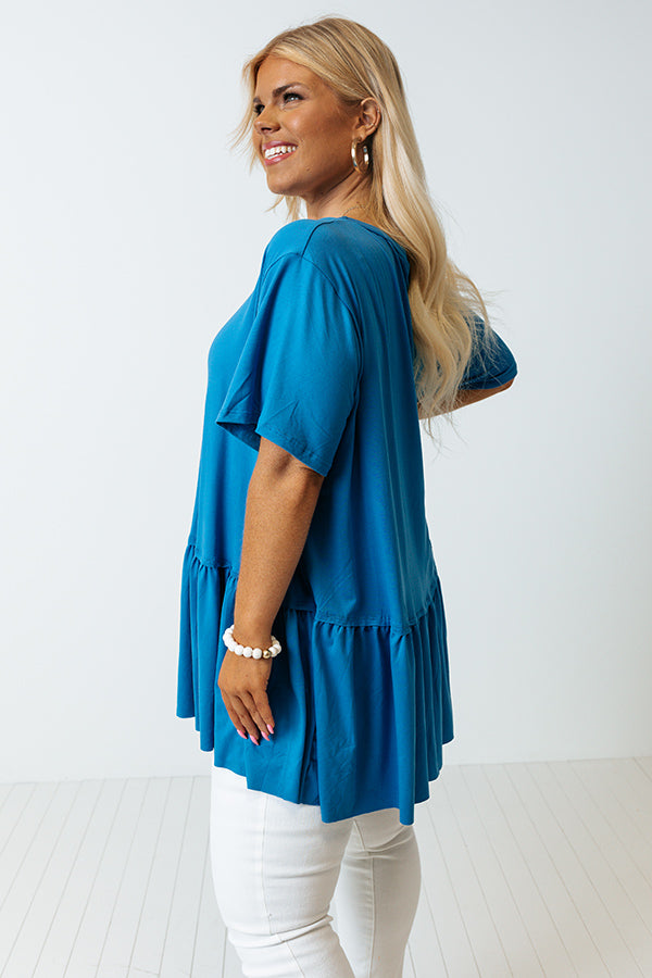 World Wide Adventure Tunic In Ocean Blue Curves Image - 3
