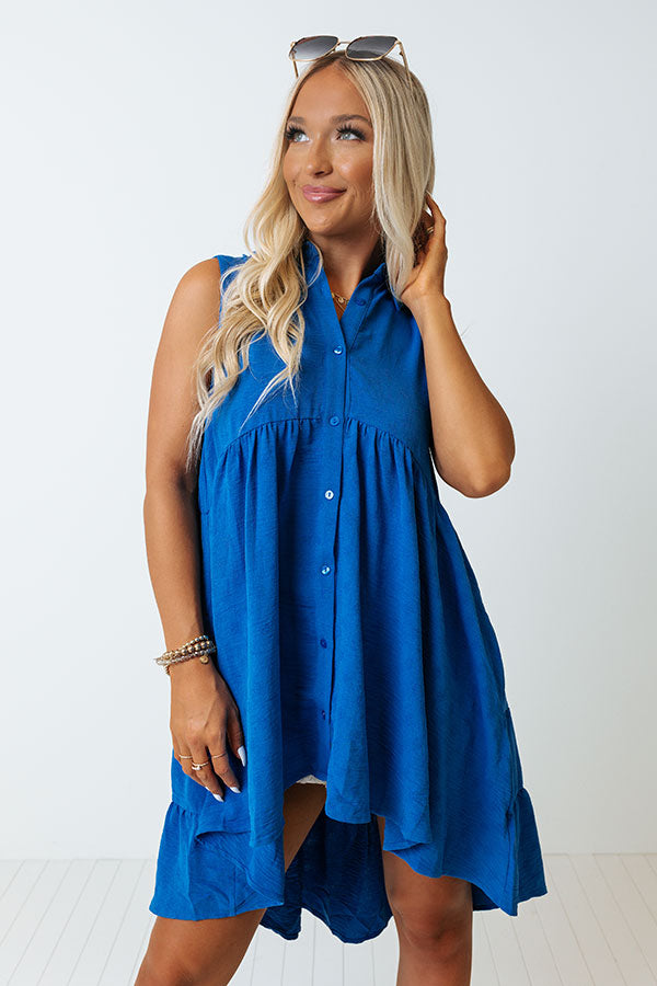 Write It Down Tunic Dress In Blue Image - 2