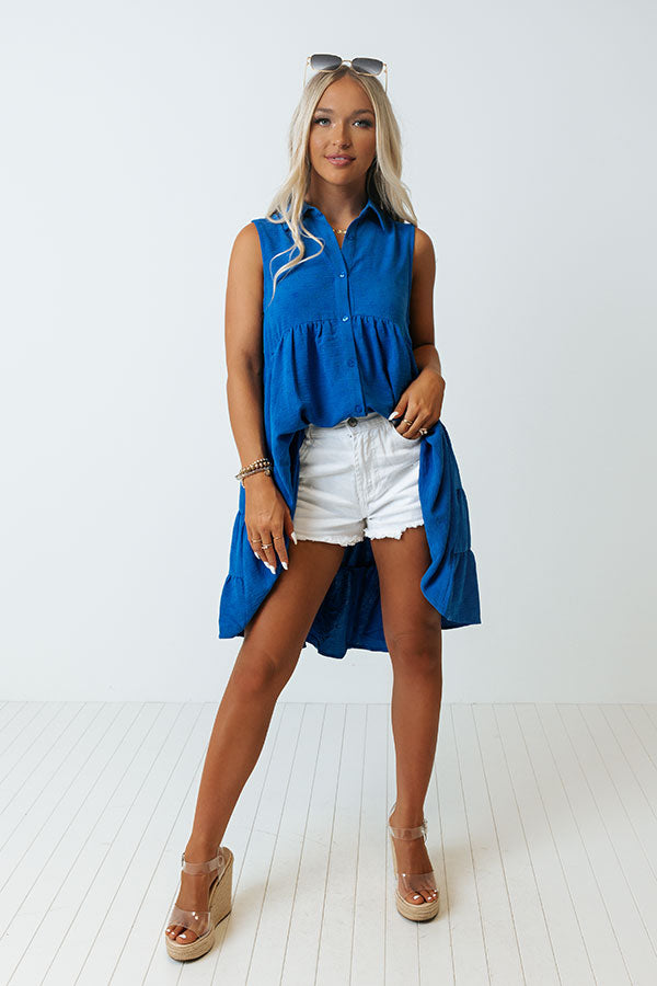Write It Down Tunic Dress In Blue Image - 5
