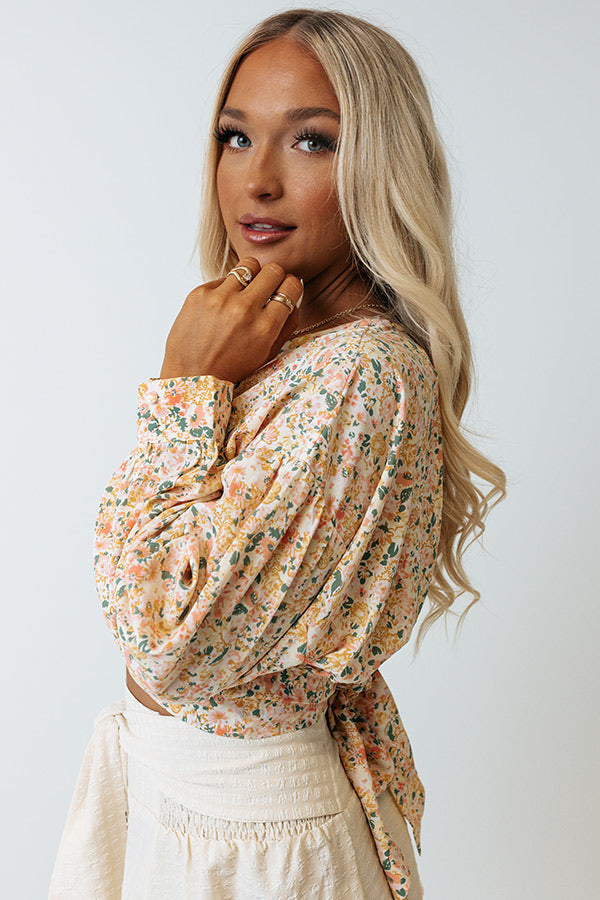 Frill Deal Floral Crop Top Image - 3