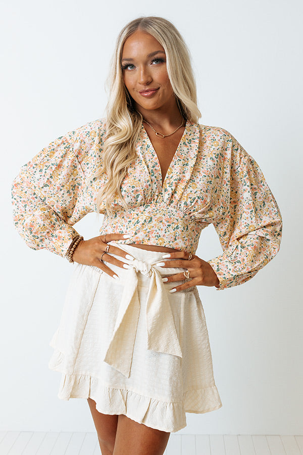 Frill Deal Floral Crop Top Image - 1