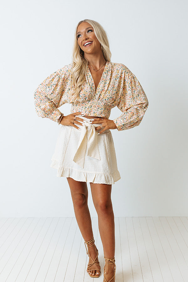 Frill Deal Floral Crop Top Image - 4