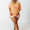 Hidden Trail Henley Top In Peach Curves Image - 1