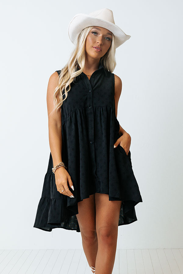 Write It Down Tunic Dress In Black Image - 2