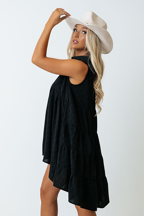 Write It Down Tunic Dress In Black Image - 3
