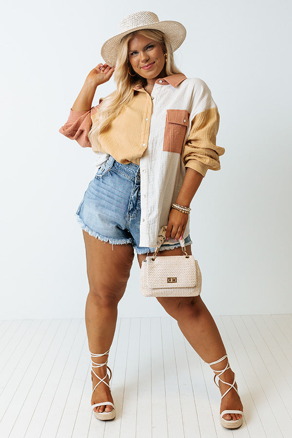 Canyon Bay Colorblock Shift Top In Primrose Yellow Curves Image - 1