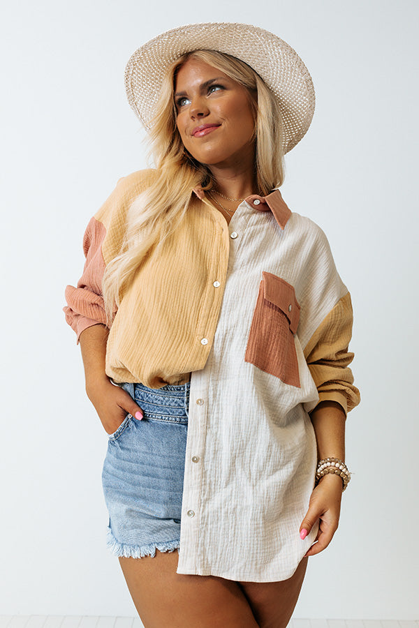 Canyon Bay Colorblock Shift Top In Primrose Yellow Curves Image - 1